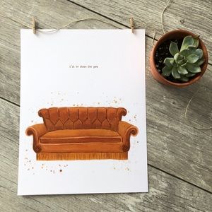 Friends inspired coffee house couch art. 8.5x11”